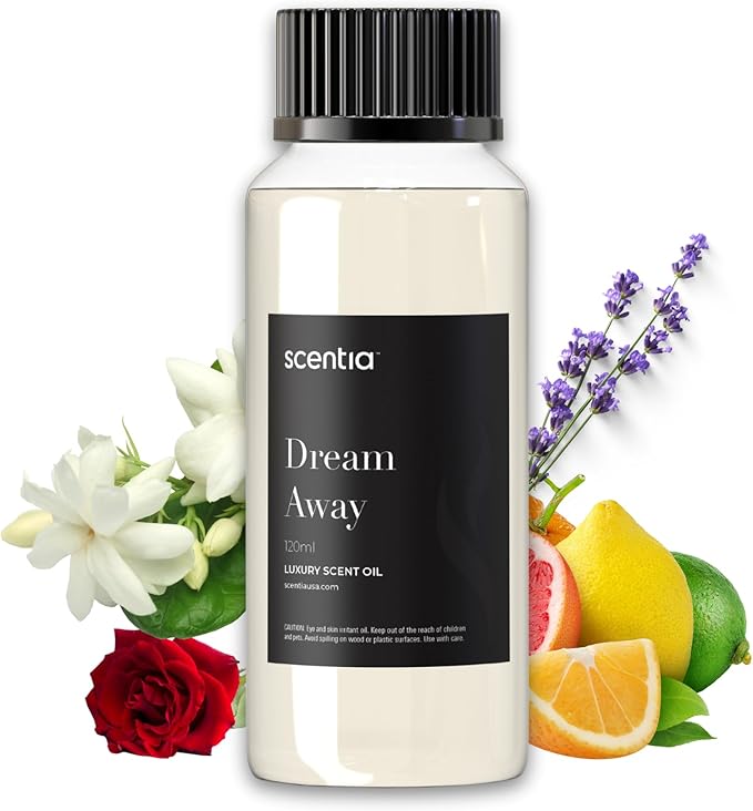 Scentia Fragrance Oil Blend, Inspired by Iconic Perfume, Home Luxury Scents, Essential Oil blend for Aromatherapy Diﬀusers, Humidifiers & Candle Making -Dream Away|120ml | 4.06 Fl Oz, Mothers Day Gift Scentia