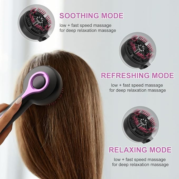 Electric Scalp Massager Comb, Multi-Function Massager Brush for Hairs Care, Scalp Brush with Hair Oil Applicator, IPX7 Waterproof, Heated Hair Massager for Home Relaxation and Travel Use CYTJ