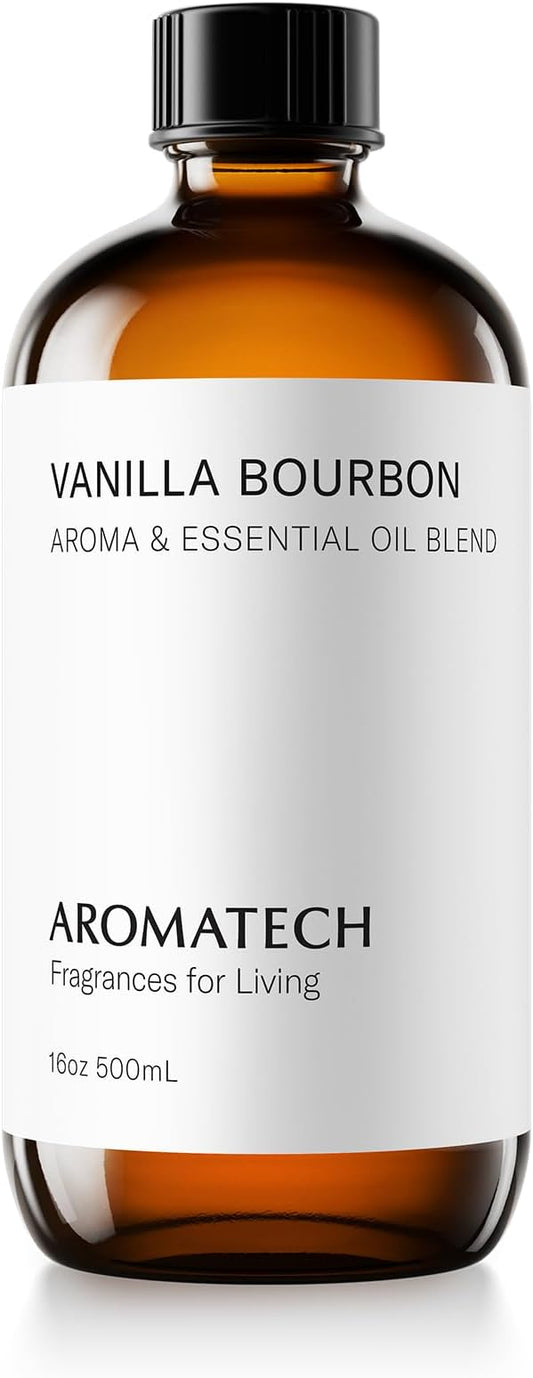 AromaTech Vanilla Bourbon Aroma Essential Oil Blend: Luxury Hotel Inspired Aromatherapy with Vanilla Bean, Bourbon & Oak Barrel for Ultrasonic Diffusers & Nebulizers - 16 fl oz, 500 mL - Bloomnest