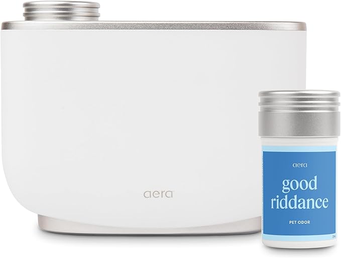 Aera Smart Home Fragrance Diffuser and Good Riddance Pet Odor Scent Refill Bundle - Alexa Compatible, Hypoallergenic, Family and Pet Safe, App Controlled - Bloomnest