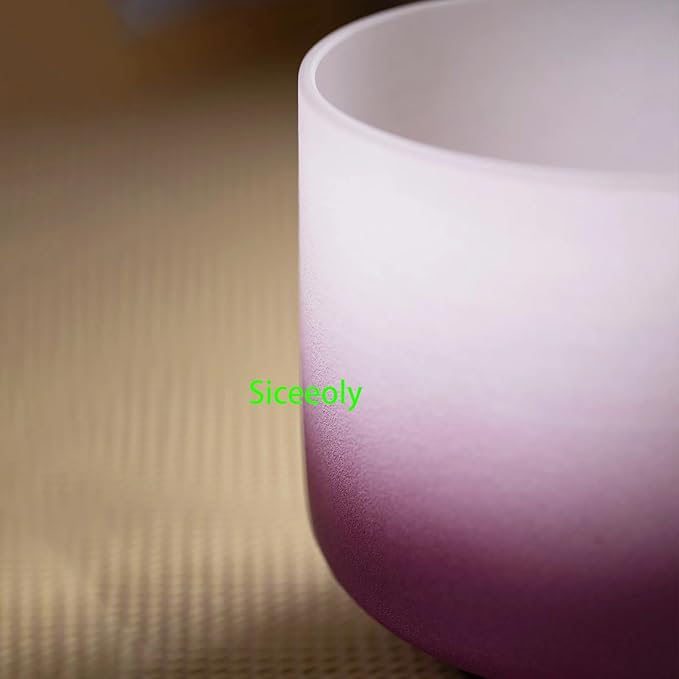 8"B 10"F 12"C Set of 3 Red Green Purple Light Color Singing Bowls Frosted Chakra Quartz Sound Healing Crystal with Travel Carry Case Bag Mallet Suede Striker O-ring - Bloomnest