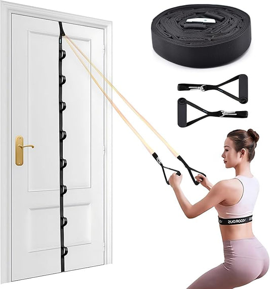 Brebebe Door Anchor Strap for Resistance Bands Exercises, Multi Point Anchor Gym Attachment for Home Fitness, Portable Door Band Resistance Workout Equipment, Easy to Install, Punch-Free, Nail-Free - Bloomnest