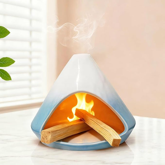 Ceramic Incense Burner, Palo Santo Holder for Palo Santo Sage, Incense Cones Holder, Smudge Bowl with Ash Catcher, Heat Resistant for Yoga, Meditation, Aromatherapy Home Decor Bloomnest