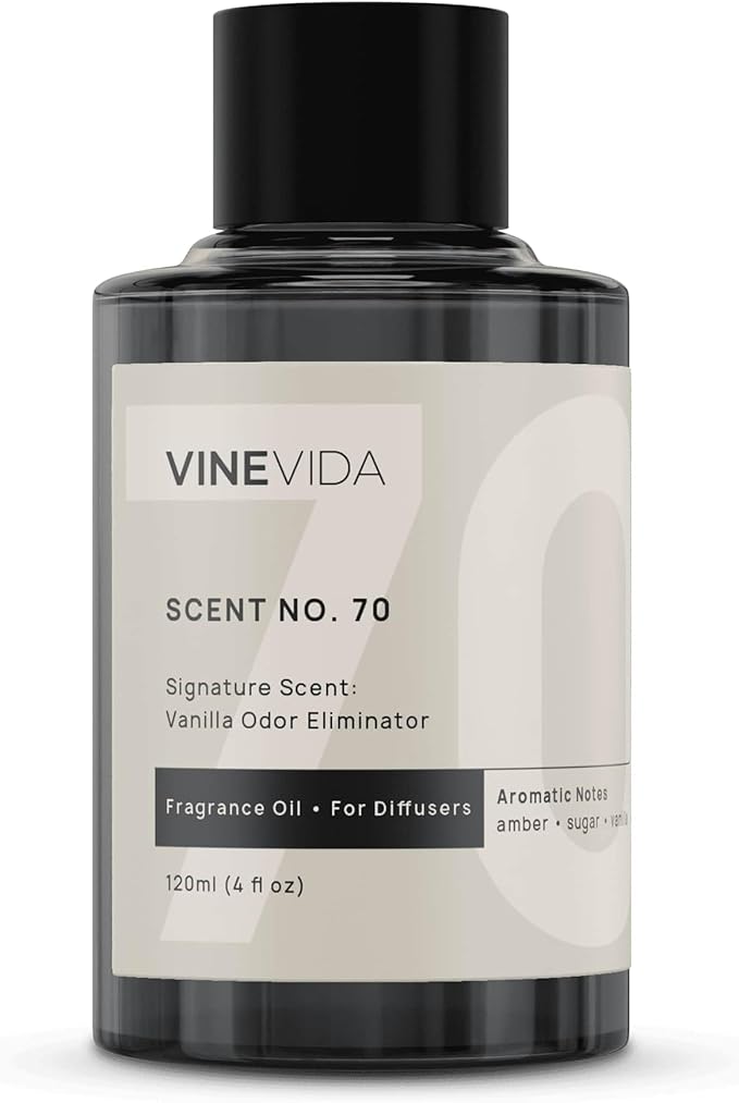 VINEVIDA [4 Fl Oz] Vanilla Odor Eliminator Fragrance Oil for Cold Air Diffusers, Essential Oils for Diffuser Oil Refill & Air Freshener Room Spray. - Bloomnest