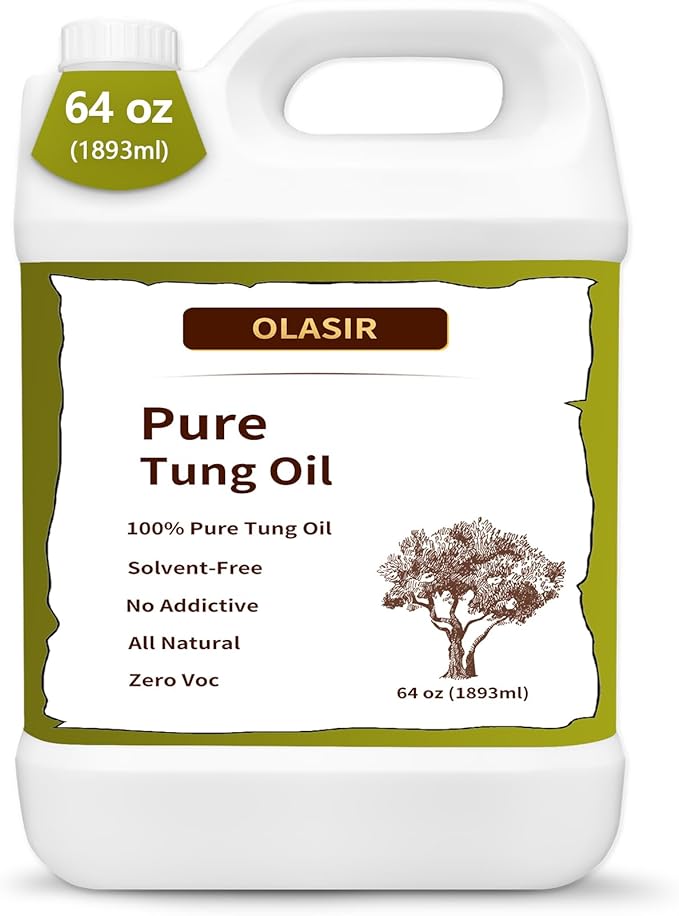 64 oz 100% Natural Pure Tung Oil for Wood Finishing Food Grade Safe, Waterproof Tung Oil for Wood Floors Indoor & Outdoor Furniture - Bloomnest