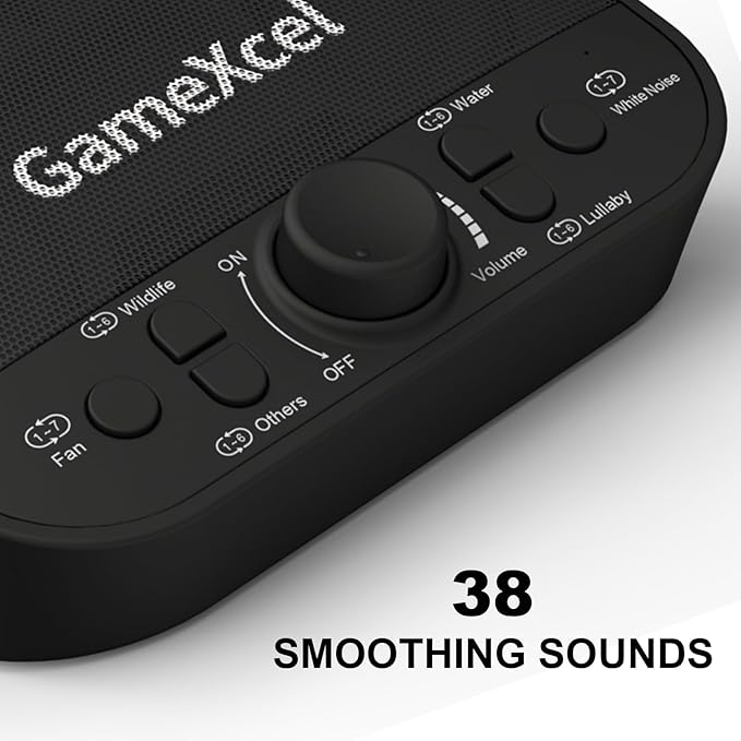 Portable Sound Machine, White Noise Machine with 38 Sounds & Dual Speakers, USB Charger, Timer & Memory - Magicteam Sleep Therapy, Noise & Sleep Machines for Baby, Kids, Adults Home Office Travel