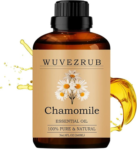 Chamomile Essential Oils 240ML, 100% Pure and Natural Essential Oil for Aromatherapy Diffuser - 8 Fl Oz/Chamomile WUVEZRUB