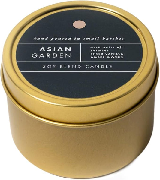 ScentAir Tin Candle - 3 oz. Soy Wax Blend Candle Hand Poured in Small Batches, Up to 20-Hour Burn Time, Made in The USA, Asian Garden - Bloomnest