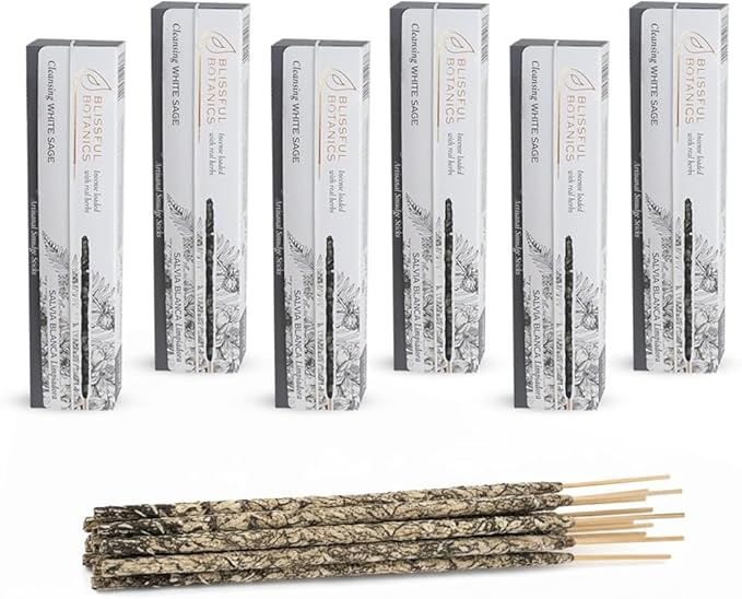 Tulasi White Sage Incense Sticks for Cleansing (48 Scent Sticks) | with Real Herbs | Long-Lasting 55-Minute Burn | Natural Essential Oils | Perfect for Meditation, Yoga & Removing Negative Energy Tulasi