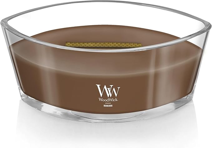 WoodWick Humidor Gifts for Women and Men, 16 oz Ellipse Candle with Crackling Wick - Bloomnest