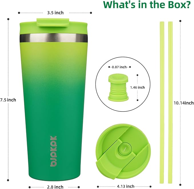 BJPKPK 22oz Tumbler With lid And Straw Stainless Steel Travel Coffee Mug Insulated Tumblers Cups,Bamboo Grove - Bloomnest