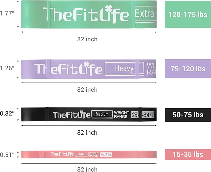 TheFitLife Pull Up Assistance Bands- Resistance Bands for Working Out, Long Workout Bands for Exercise, Fitness Band for Pullup Assist, a Substitute of Dumbbell Set and Kettlebells, Barbell - Bloomnest