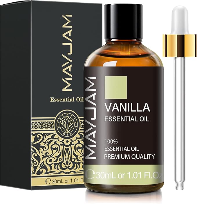 Vanilla Essential Oil 30ml/1.01fl.oz, MAYJAM Premium Vanilla Oils for Aromatherapy, Diffuser, Soap Making, Candle Making, Long Lasting Scents (Pack of 2) - Bloomnest