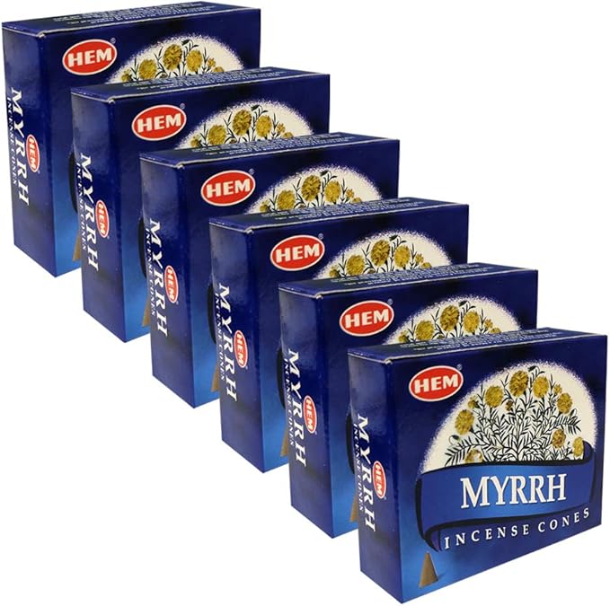 TRUMIRI Incense Cone Holder Bundle with Hem Incense Cones - Pack of 6 (Approx 60 Cones) TRUMIRI