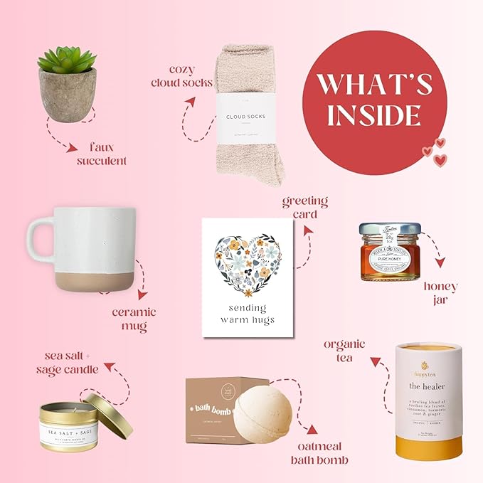 Unboxme Luxe Self Care Gift Box for Women | Premium Care Package with Hugs Card | Soothing Spa Basket for Relaxation and Wellness - Bloomnest