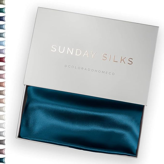 SUNDAYSILKS™ 100% Mulberry Silk Pillowcase, Silk Pillow Cases for Hair & Skin, Superior to Satin Pillowcase, with Zipper, Standard, Queen, King Sizes, Anti-Wrinkle, Cooling, Non-Slip Silk Pillowcases - Bloomnest
