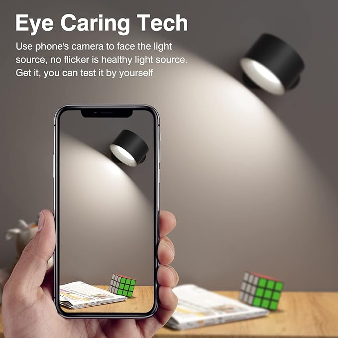 Led Wall Sconces, Wall Lamps with Battery Operated, Wall Mounted Cordless Lights with 3 Color Temperature&3 Brightness, 360° Magnetic Ball, USB Charging Port for Reading Study Bedside - Bloomnest