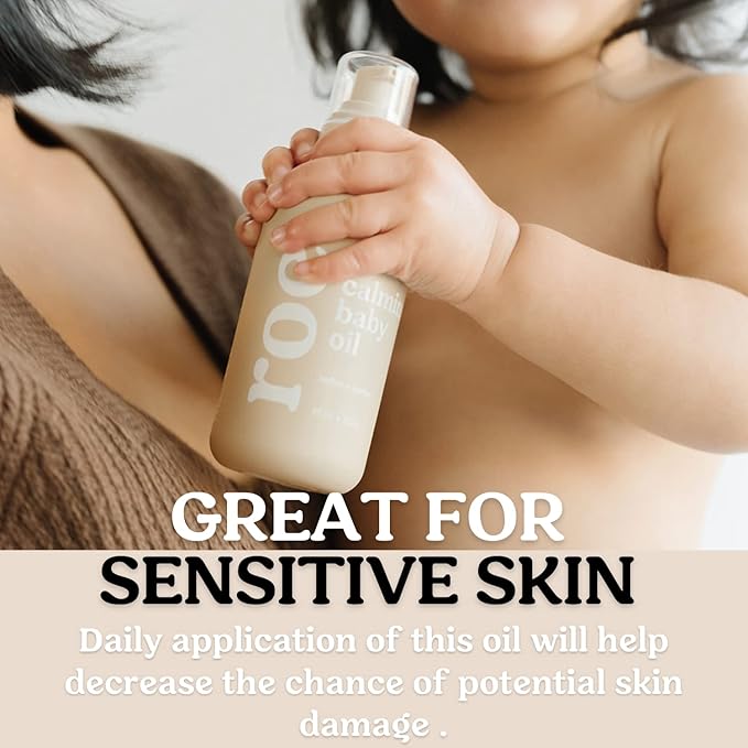 Roe Wellness Baby Oil Calming & Soothes, Hydrates Rough and Irritated Skin | All Natural Non-Greasy Hydrating Baby Oil | Moisturize Full Body (Calming Baby Oil) - Bloomnest