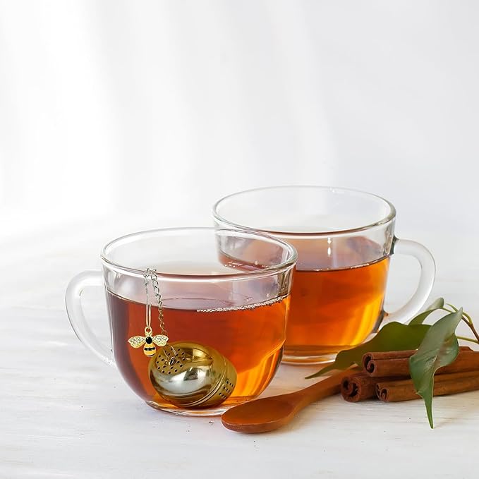 2Pcs Stainless Steel Mesh Tea Infuser, 2.1 inch Tea Infuser Ball with Cute Honey Bee Pendant,Tea Strainer Tea Diffuser Tea Steeper for Filtering Tea,Tea Infusers for Loose Tea