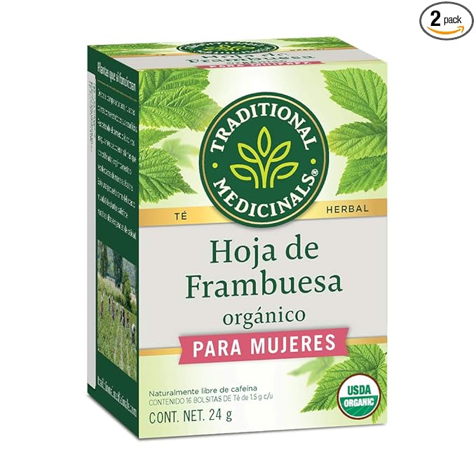 Traditional Medicinals Organic Raspberry Leaf Herbal Tea, Eases Menstrual Cramps & Supports Healthy Pregnancy, (Pack of 2) - 16 Tea Bags - Bloomnest