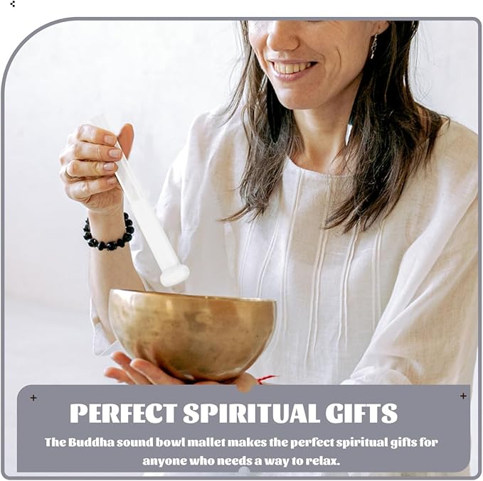 Tibetan Singing Bowl Mallet Set 3 Pieces Acrylic Sound Strikers Lightweight Meditation Yoga Bowl Mallets for Relaxation and Chanting - Bloomnest