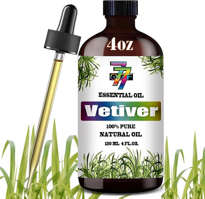 Vetiver Essential Oil (4 oz/120 ml) — Vetiver Oils for Aromatherapy, diffusers, humidifiers, Home fragrances, DIY Skincare, soap Making, DIY Candle Making, Relaxation, Yoga, and Meditation GV77ZFESSENTIALOILBUYNOW
