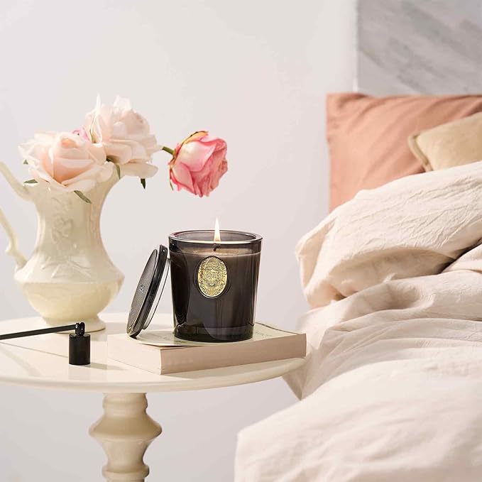 M&SENSE Natural Soy Candle | Oud Wood & Black | 9.2 oz, 50H Burn Time | Luxury Scented Candle for Relaxation, Gifting, Home Décor | Ideal for Bedroom, Office, Party Ambiance - Bloomnest