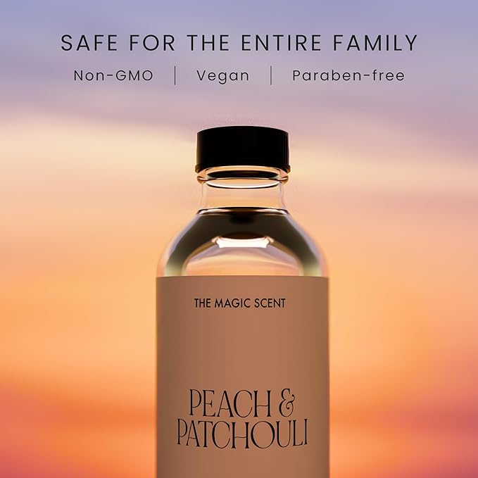 The Magic Scent Peach & Patchouli Diffuser Oil - Hotel & Home Luxury Scents - Diffuser Oil Scents for Home Designed for Use in All Diffusers - 4 fl oz, 120 mL - Bloomnest