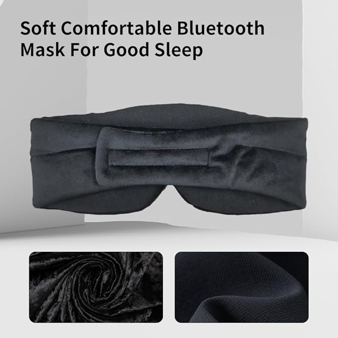 Joythink Sleep Headphones Sleep Mask Kids Children Wireless Music Eye Mask Sleeping Headphones Headband for Side Sleepers Silk Sleep Mask with Wireless Headphones Ultra-Thin Stereo Speakers - Bloomnest