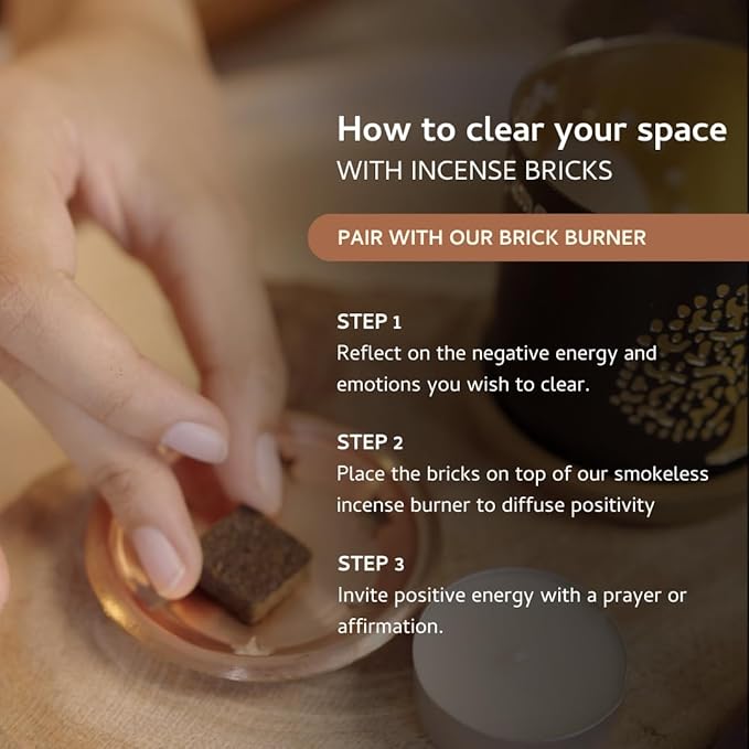 Palo Santo & Sandalwood Smokeless Incense Bricks & Taj Burner | 2 x 9 Bricks | Aromatherapy | Smudging | Made with Essential Oils | Natural Air fresheners for Home | Spiritual Meditation Accessories