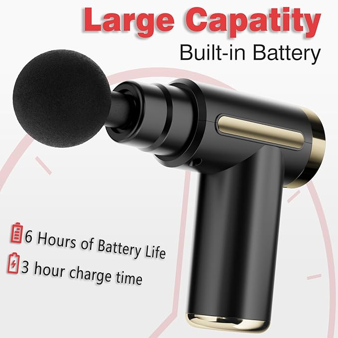 cotsoco Massage Gun, Massage Gun Deep Tissue for Pain Relief with 4 Massage Heads & 6 Speeds, Electric Mini Handheld Body Massager for Any Pain Relief, Best Gifts for Dad and Mom - Bloomnest