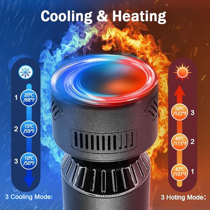 2 in 1 Mini Massage Gun with Extended Handle, B361 Hot and Cold Deep Massager Tissue Back Massage for Athletes for Pain Relief, Handheld Muscle Massager with Carry Case &Silent Brushless Motor - Bloomnest