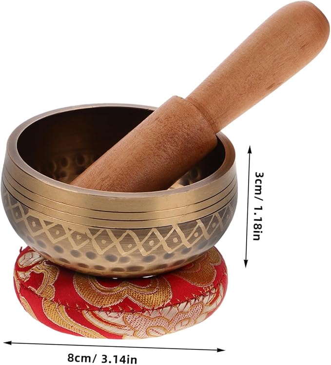 BESPORTBLE 1Set Singing Bowl with Wooden Mallet Handicraft Sound Bowl for Meditation Home Decor and Relaxation Durable Multi Purpose Decorative Bowl - Bloomnest