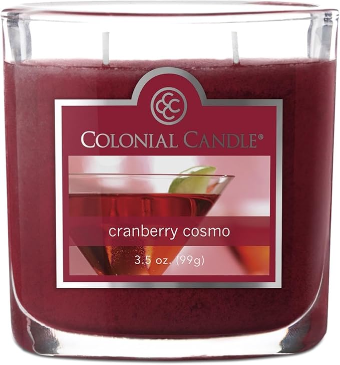 Colonial Candle Cranberry Cosmo Scented Jar Candle, 2 Wick, 3.5 oz, Mottled Wax Candle - Bloomnest