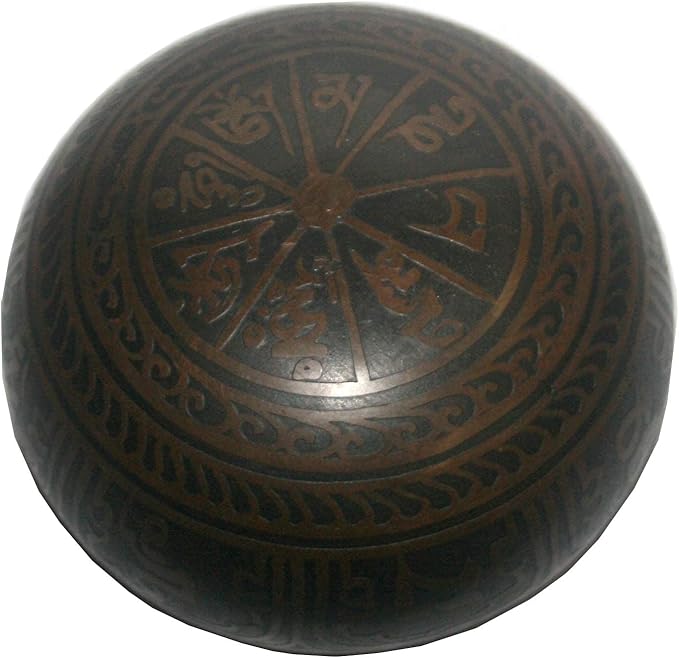 3376 SB Tibetan Auspicious Symbol Singing Bowl Set ~ Mallet Cushion Meditation Chakra Healing Prayer Yoga Mindfulness (SB-3376-E) - Bloomnest