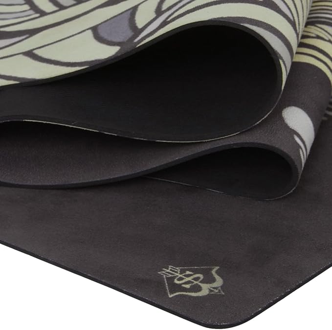 Shakti Warrior Suede yoga mat - Premium Printed Natural Eco-friendly Non-Slip Mat Great for Hot Yoga, Pilates, Workouts (72 inch x 24 inch x 3mm thick) - Bloomnest