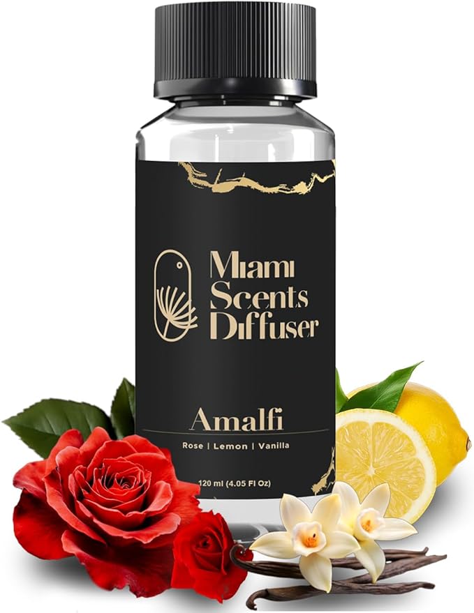 Amalfi Scent Inspired by One & Only Royal Dubai Hotel 4 Fl Oz - 120 ml Essential Oils Aroma for Home Office Business Diffuser Luxury Fragance Refill Aromatherapy Fresh Blend of Rose Vanilla and Lemon. - Bloomnest
