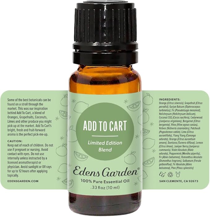 Edens Garden Add to Cart Essential Oil Blend- 100% Pure Premium Grade, Undiluted, Natural, Therapeutic, Aromatherapy, The Best for Diffusing, Candle, Laundry, Humidifier 10 ml (.33 fl oz) - Bloomnest