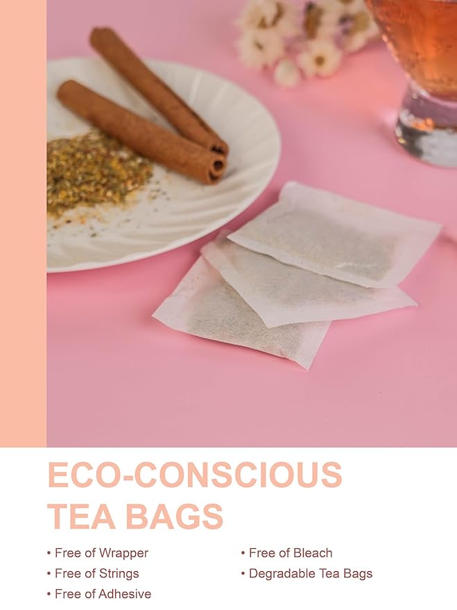 TeeLux Peach Herbal Tea Bags, Fruity Rosehips with Tart Hibiscus & Soothing Chamomile, Fruity & Sweet Flavor, Caffeine Free, 50 Count - Bloomnest