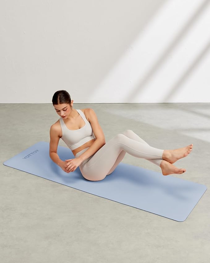 Yoga Mat,Non-Slip TPE Exercise Mat(1/4 Inch) for Pilates, Fitness & Barefoot Workouts, Home Gym Studio with Strap & Bag - Bloomnest