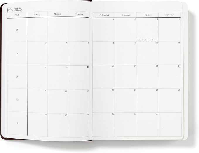 Wykeham's Executive 2026 Daily Journal Planner – US Public Holidays & Format – Customization Available (Personalized Conker, 8.5"×5.5") - Bloomnest