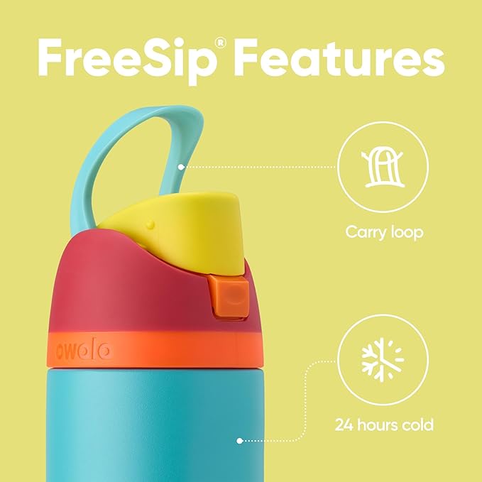 Owala FreeSip Insulated Stainless Steel Water Bottle with Straw, BPA-Free Sports Water Bottle, Great for Travel, 24 Oz, Summer Sweetness Owala