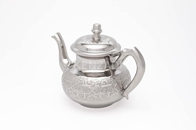 Moroccan Brass Teapot Silver Plated Hand Made In Fes by Kenzadi (8.66, Standard) - Bloomnest