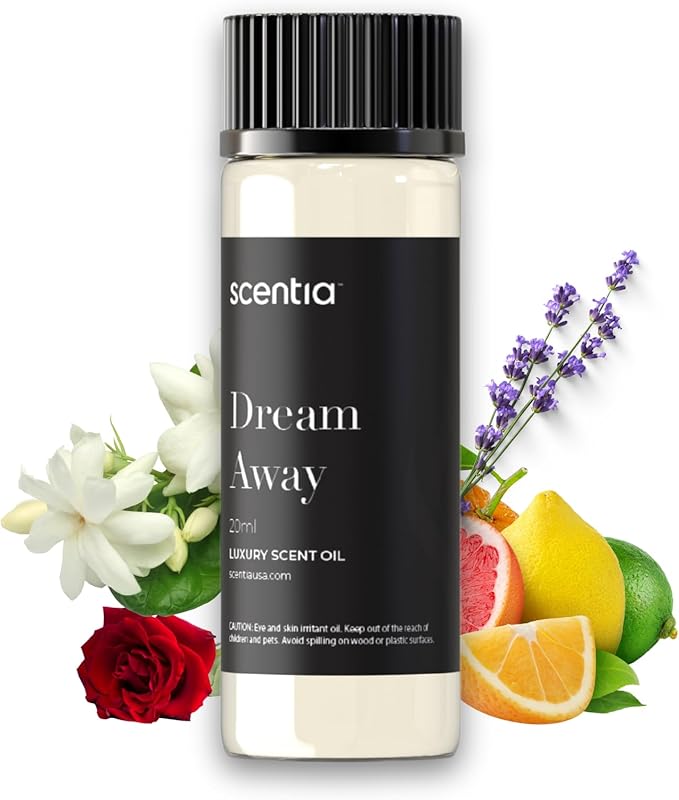 Scentia Fragrance Oil Blend, Inspired by Iconic Perfume, Home Luxury Scents, Essential Oil Blend for Aromatherapy Diﬀusers, Humidifiers & Candle Making -Dream Away 20ml, 0.67 Fl Oz, Mothers Day Gift Scentia