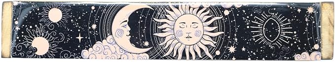 SOUL STICKS Handmade Carved Incense Burner Wooden Coffin Box with Storage Includes Go Away Evil Incense Sticks (Pink Sun and Moon) - Bloomnest
