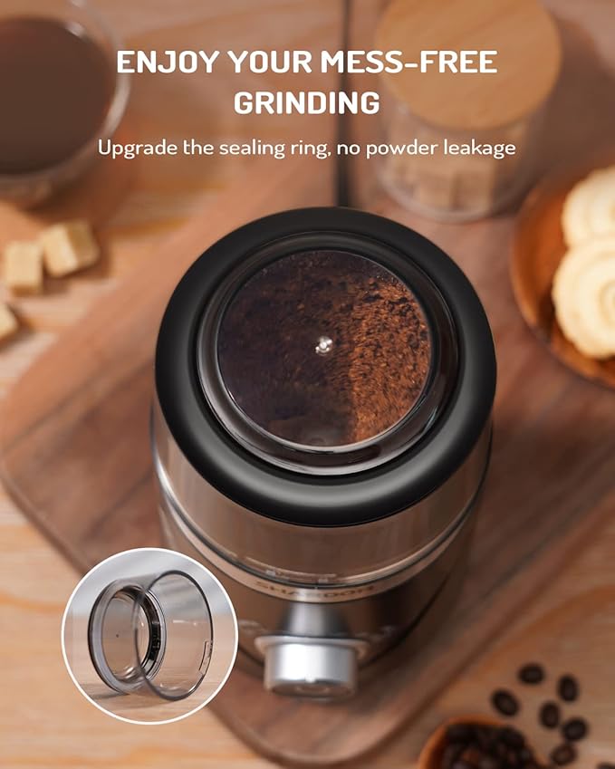 SHARDOR Electric Super Silent Blade Coffee Grinder, Timed Grind Control Rotary Knob, Adjustable Coarse to Fine for Coffee Beans, Spices & Herbs, with 1 Removable Stainless Steel Bowl, Black - Bloomnest