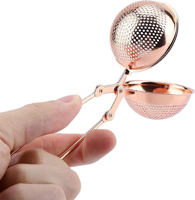 Snap Ball Tea Strainer, Snap Tea Ball Infuser, Rose Gold Stainless Steel Snap Ball Infuser for Loose Leaf Tea - Bloomnest