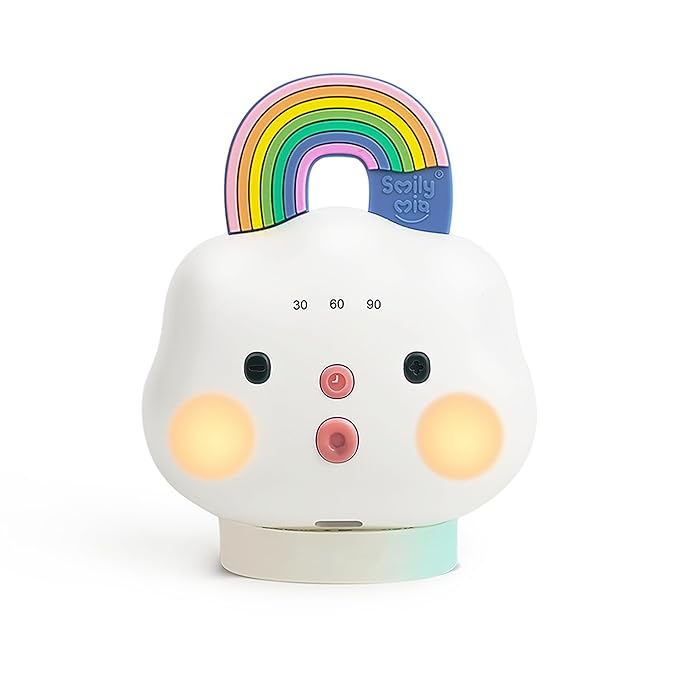 Smily Mia Portable Sound Machine for Babies |White Noise Machine Baby| Sleep Soother |14 Soothing Sounds | Shush | Travel | Registry Gift | Baby Shower | New Born Essentials, Attach to Stroller/Crib - Bloomnest