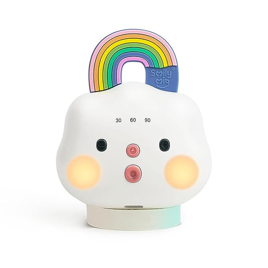 Smily Mia Portable Sound Machine for Babies |White Noise Machine Baby| Sleep Soother |14 Soothing Sounds | Shush | Travel | Registry Gift | Baby Shower | New Born Essentials, Attach to Stroller/Crib - Bloomnest