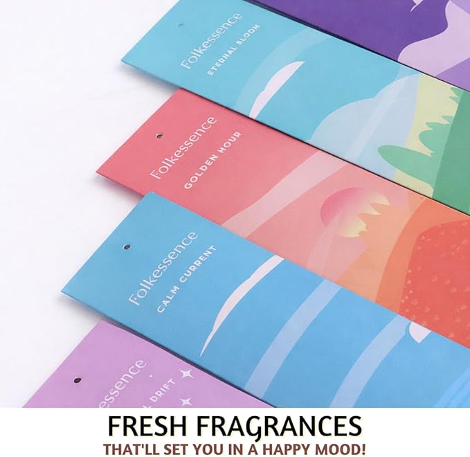 Folkulture Incense Sticks (120 Sticks) with Holder | Set of 6 Premium Insense for Aromatherapy, Yoga Gifts | No Charcoal, Non Toxic, 45 Mins Vanilla, Lavender Insence-Sticks FOLKULTURE